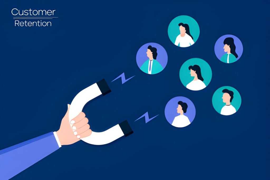 Customer retention concept stock illustration